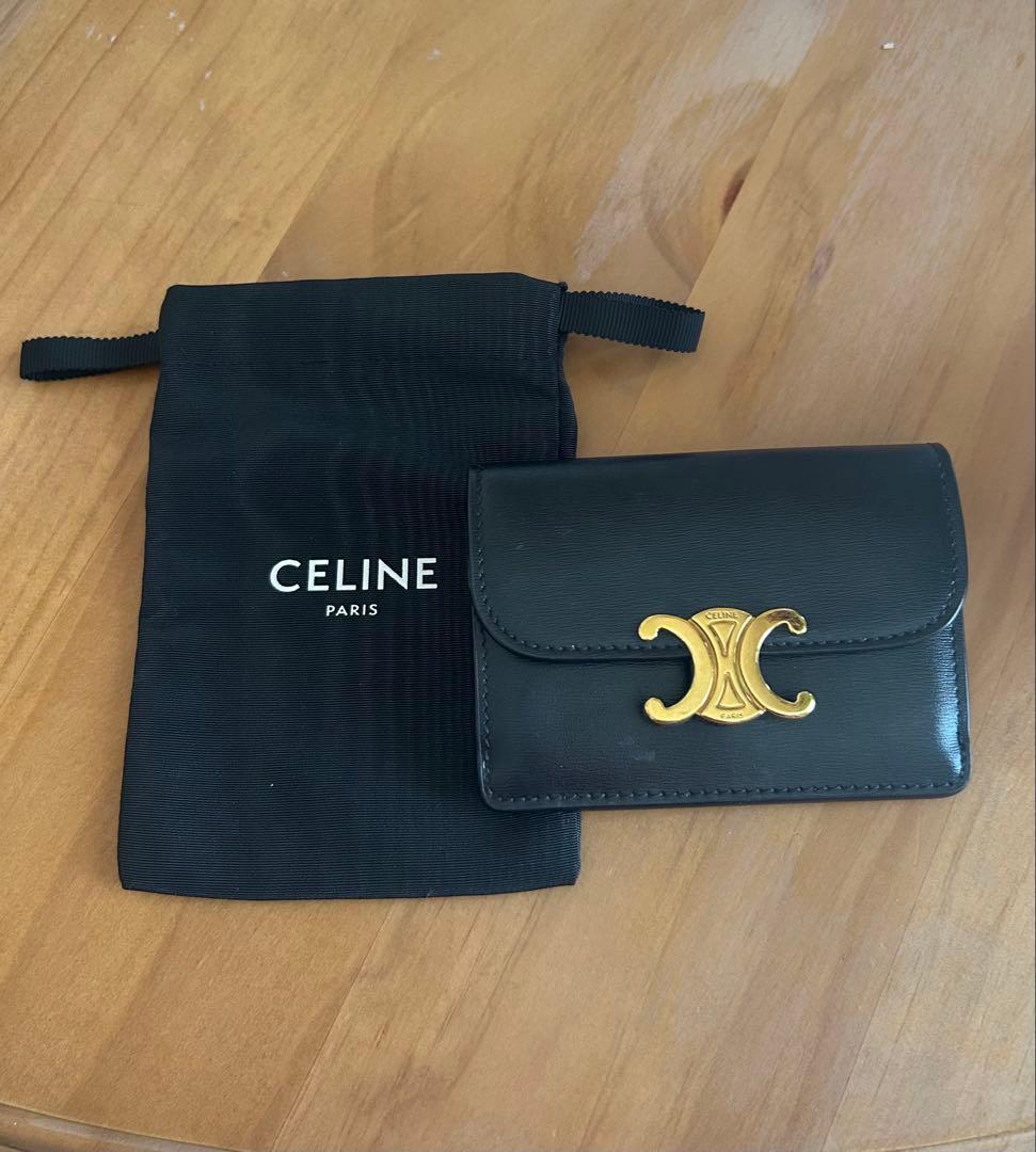 CELINE ブラック レザー 名刺入れ