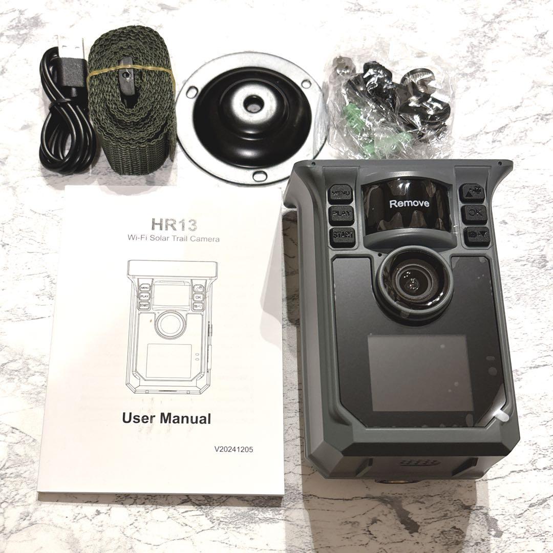 トレイルカメラ ソーラー式 スマホ遠隔操作 IP67防水 動物観察 防犯カメラ