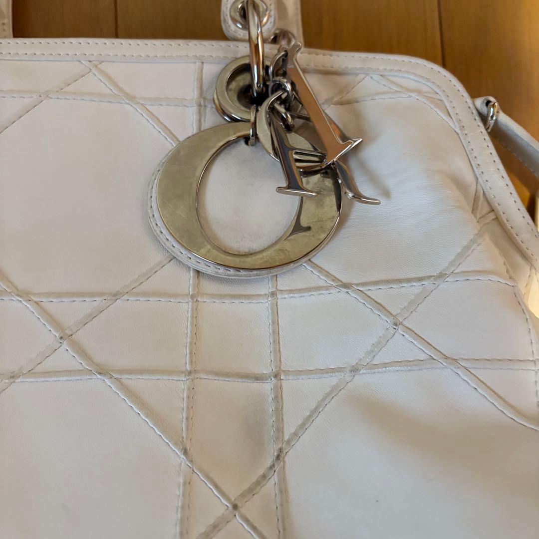 【難アリ】　クリスチャンディオール　バッグ　白