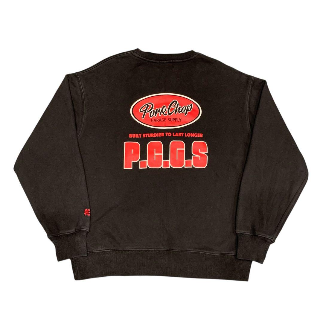 【L】ポークチョップ ガレージサプライPORKCHOPスウェット トレーナー 黒
