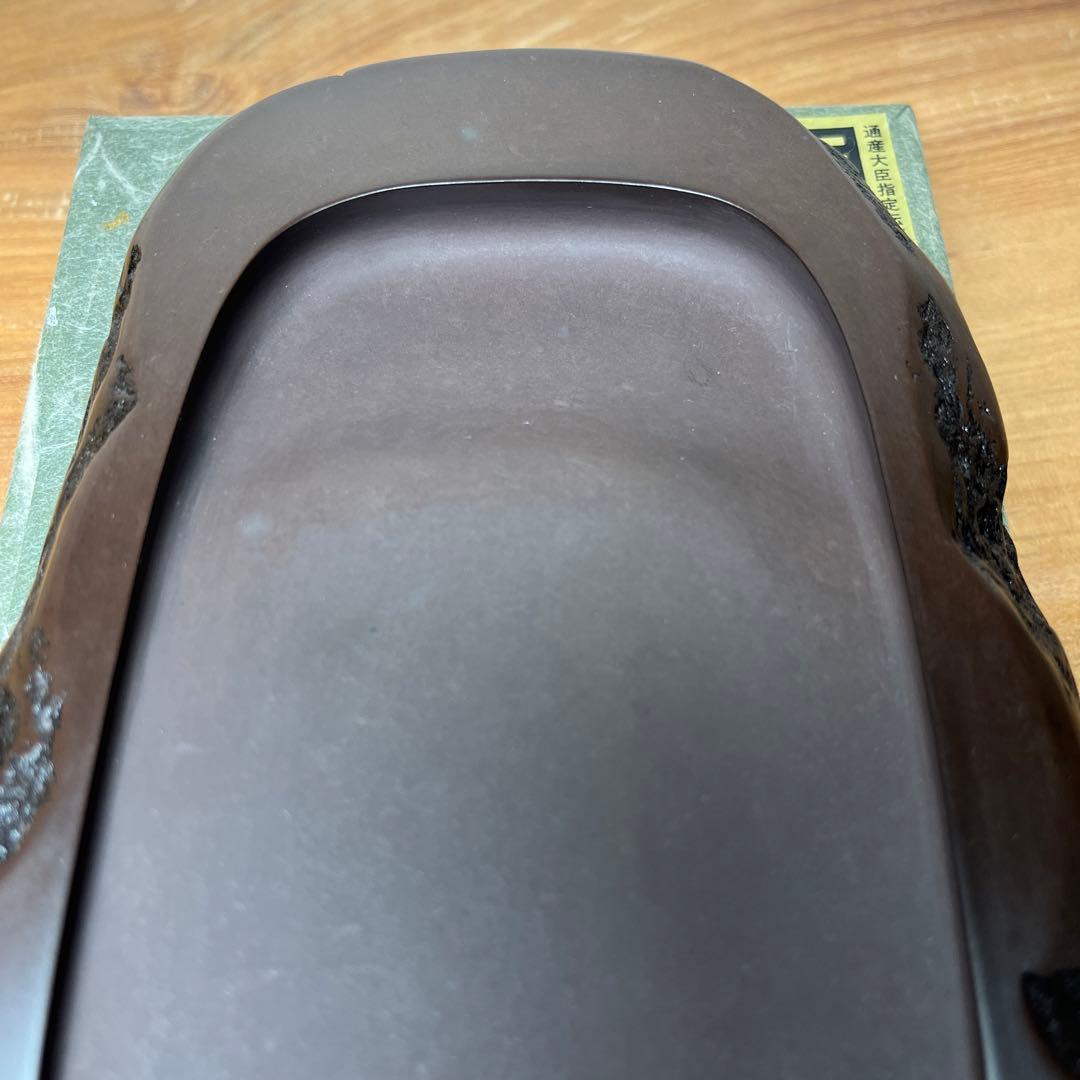 ⭕️赤間硯　野面硯　日本工芸会正会員　下井唯石　新品美品　女性好みの工藝品　古い硯