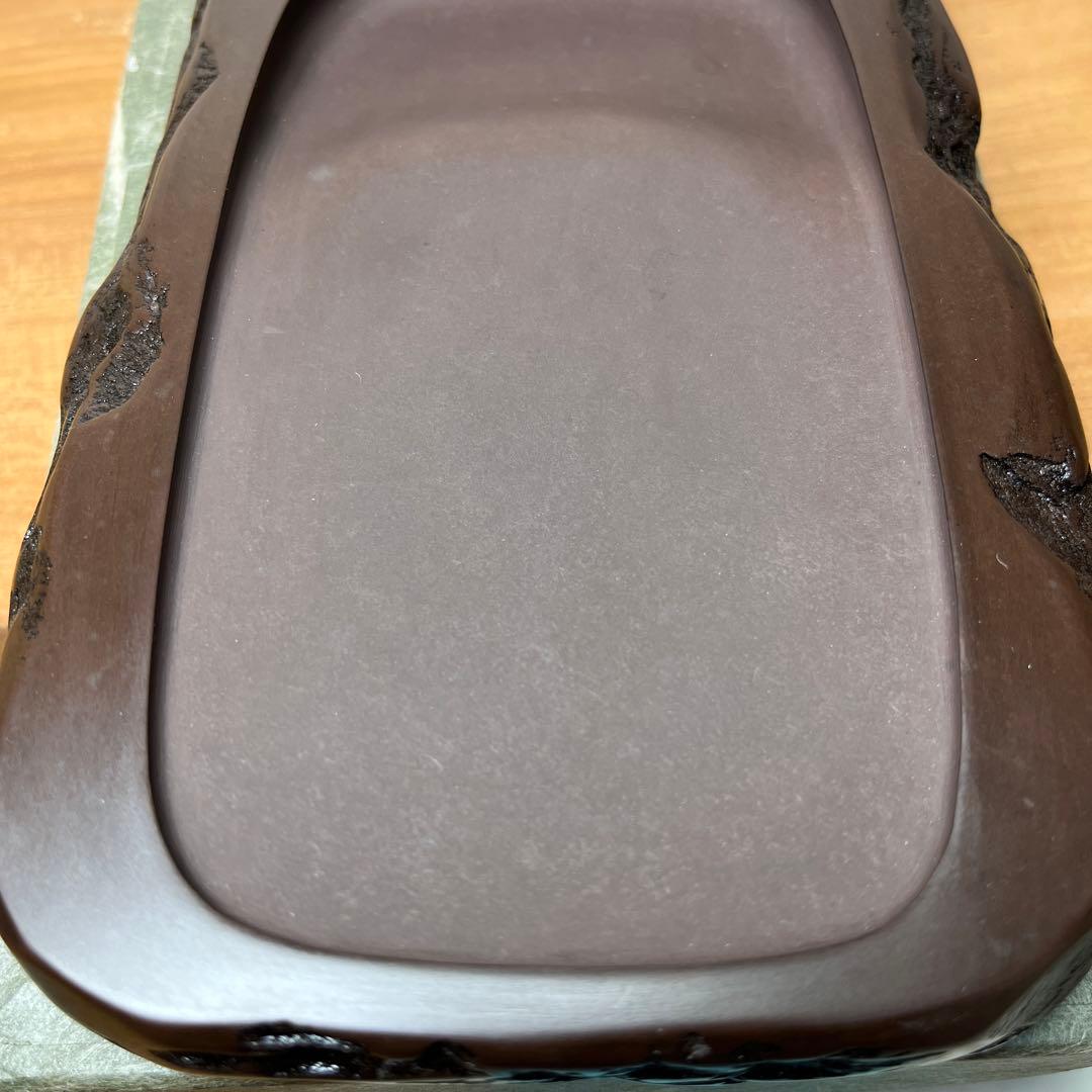 ⭕️赤間硯　野面硯　日本工芸会正会員　下井唯石　新品美品　女性好みの工藝品　古い硯