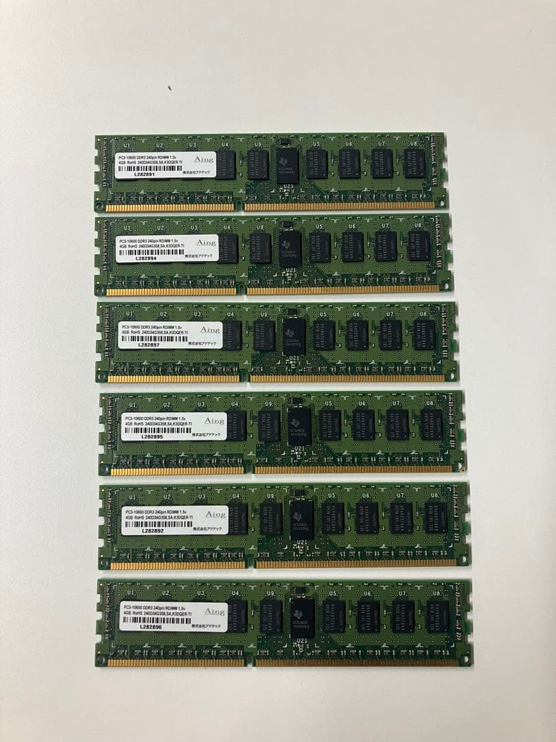 PC3-10600 DDR3 4GB メモリ 6枚セット