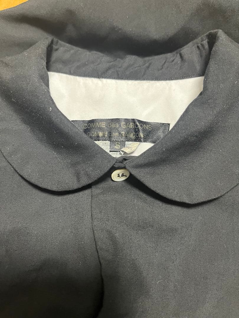 コムデギャルソンコムデギャルソン●コムコム丸襟シャツSエステル製品染