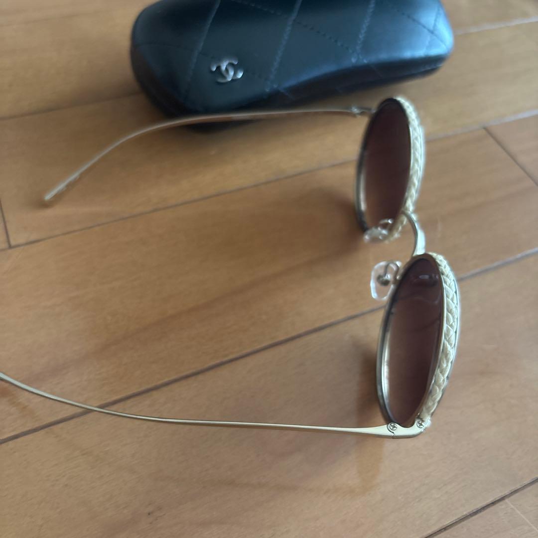 Chanel ラウンドサングラス ブラウンレンズ ケース付き