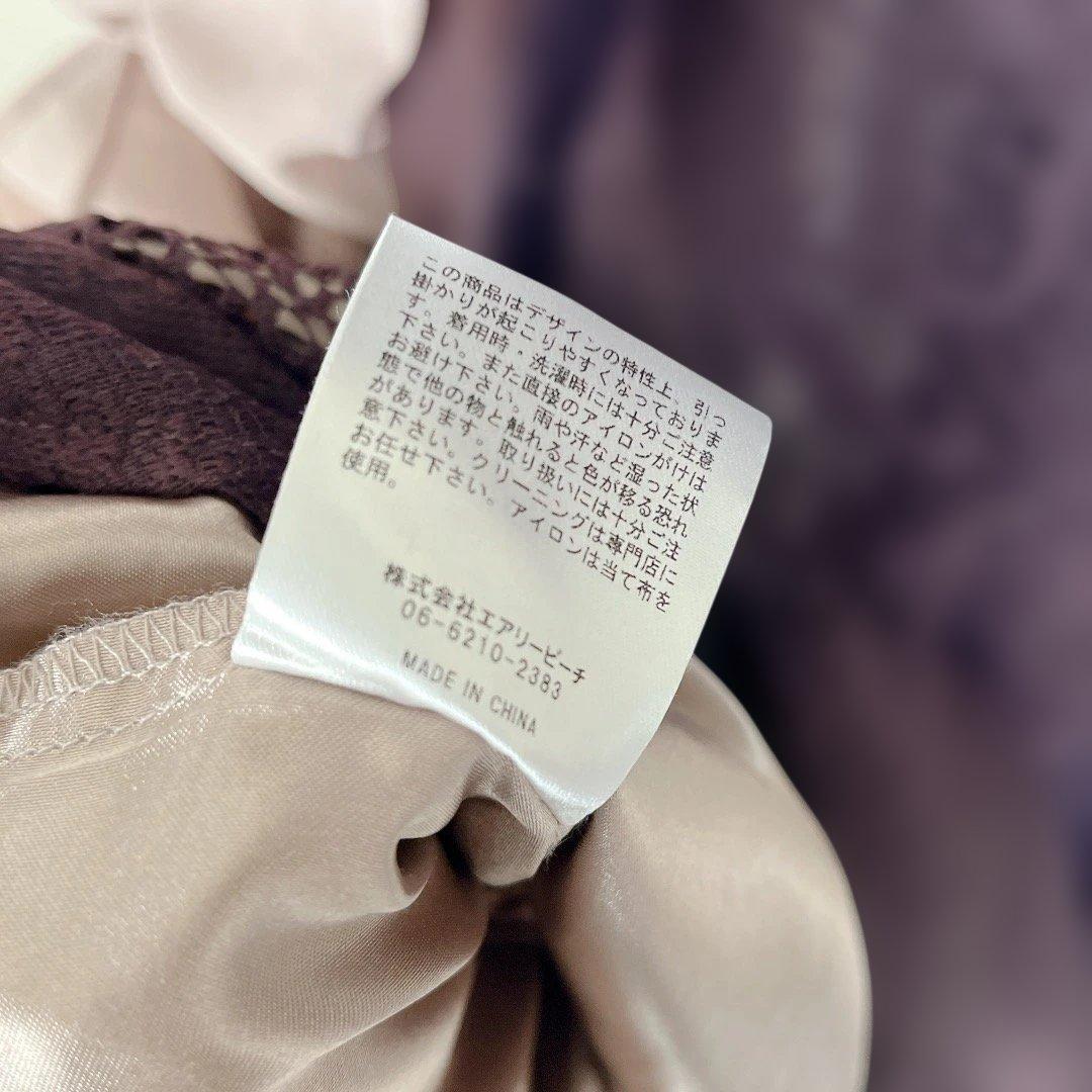 ❁ANDRESD バーガンディー アシンメトリータックドレス M