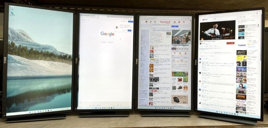 【４台セット】DELL P2217H HDMI 21.5インチ 回転 高さ調節