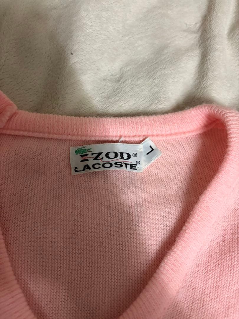 70s Lacoste ピンク アクリルニット