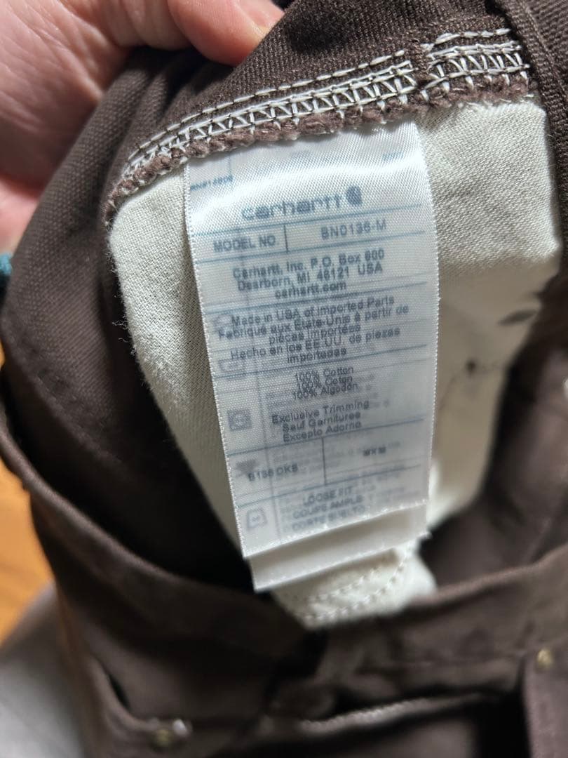 カーハート ダークブラウン B136 W38L32 ダブルニー