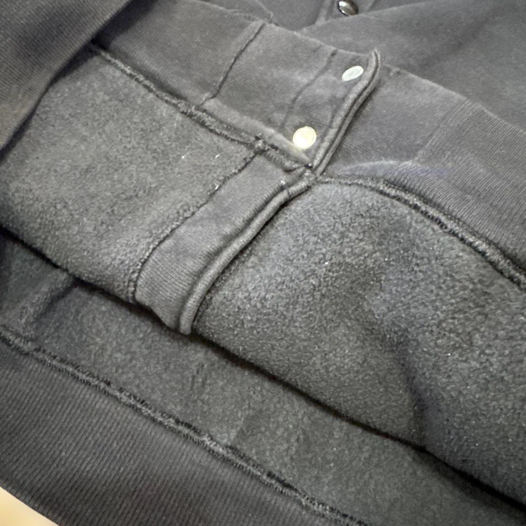 90s 刺繍タグ　champion スナップ　カーディガン　黒　XL USA