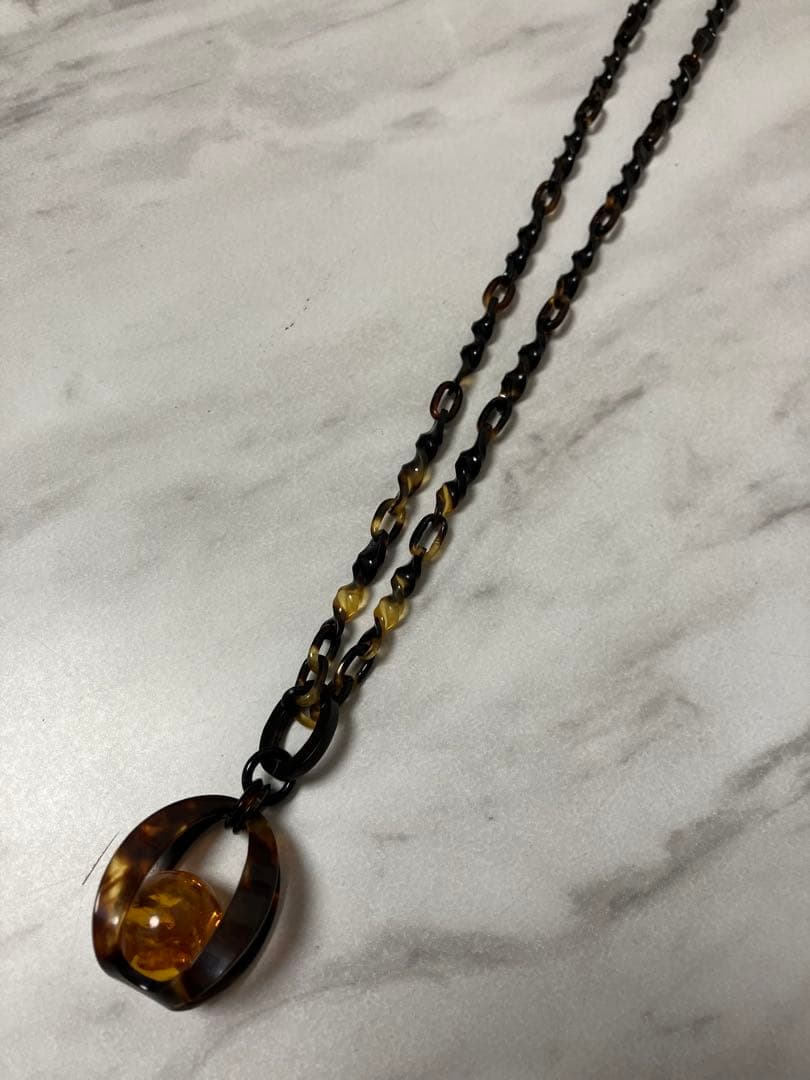 本鼈甲　べっ甲　ペンダントロングネックレス