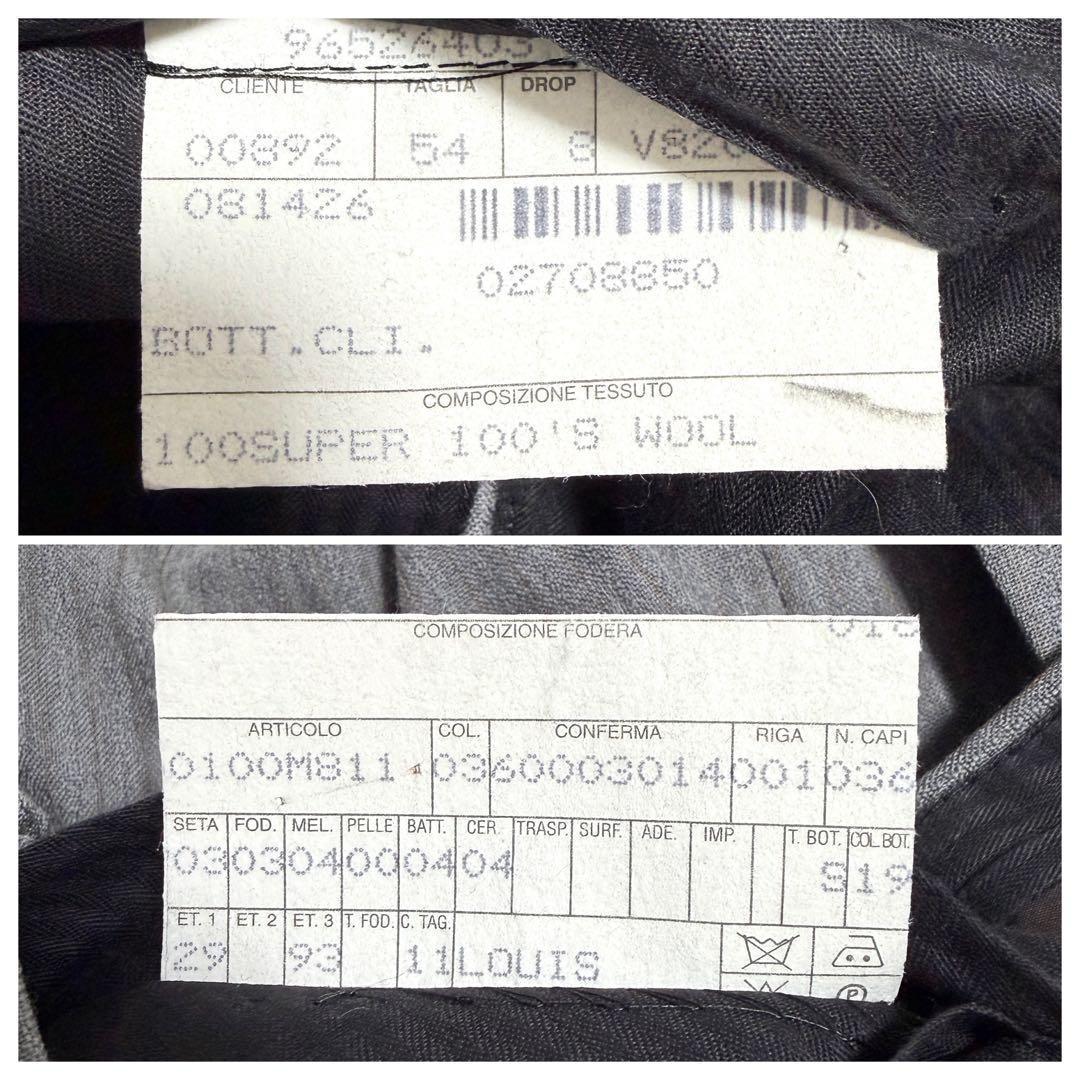 【美品】ルイヴィトン セットアップ スーツ LVロゴ ストライプ グレー 54