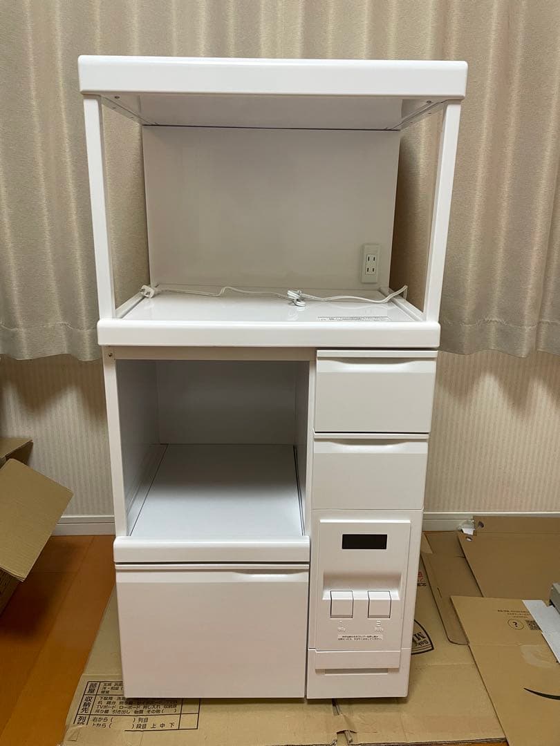 米びつ付きレンジ台 SK-11757 ホワイト