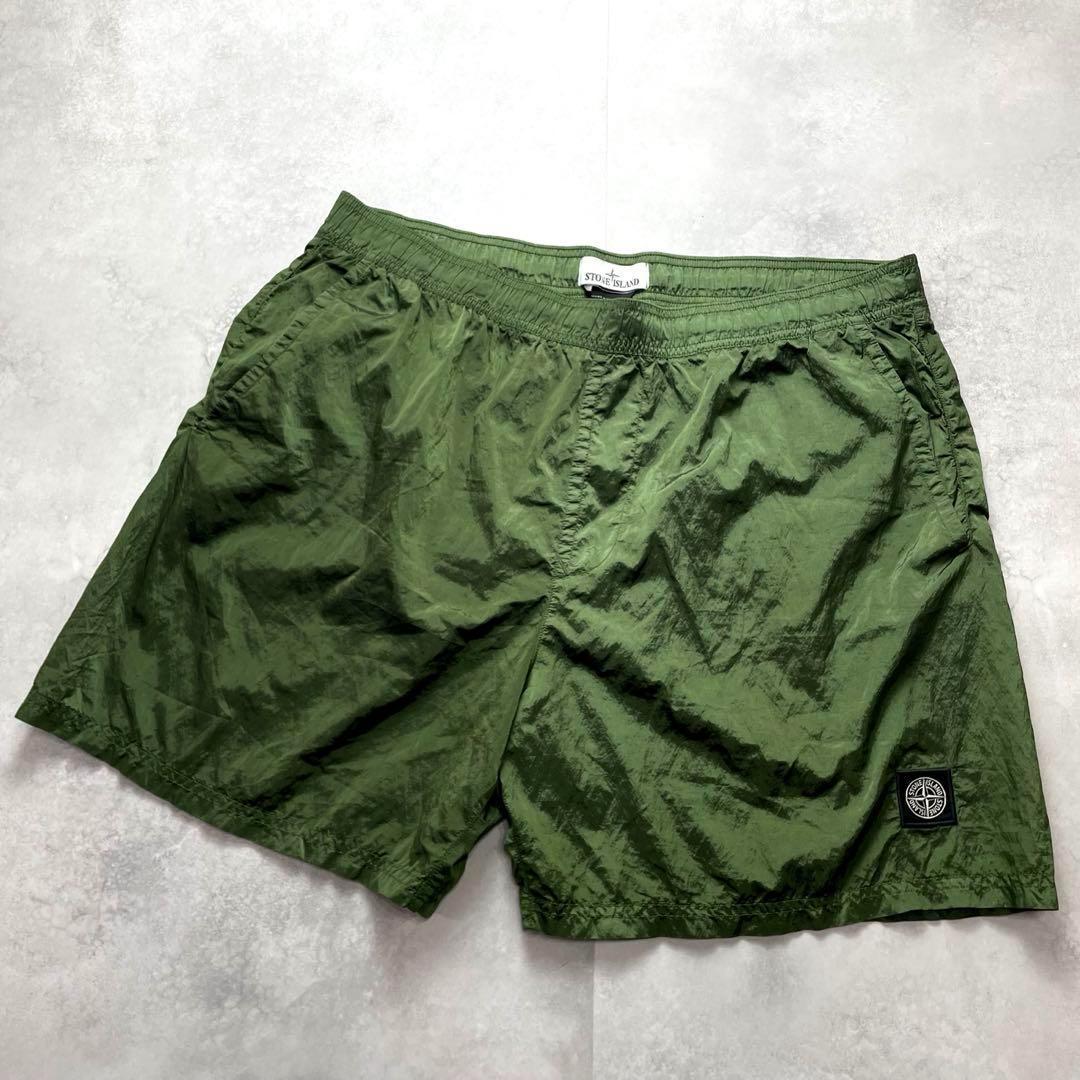 試着程度 ストーンアイランド ナイロンメタルスウィムショーツ カーキ 3XL