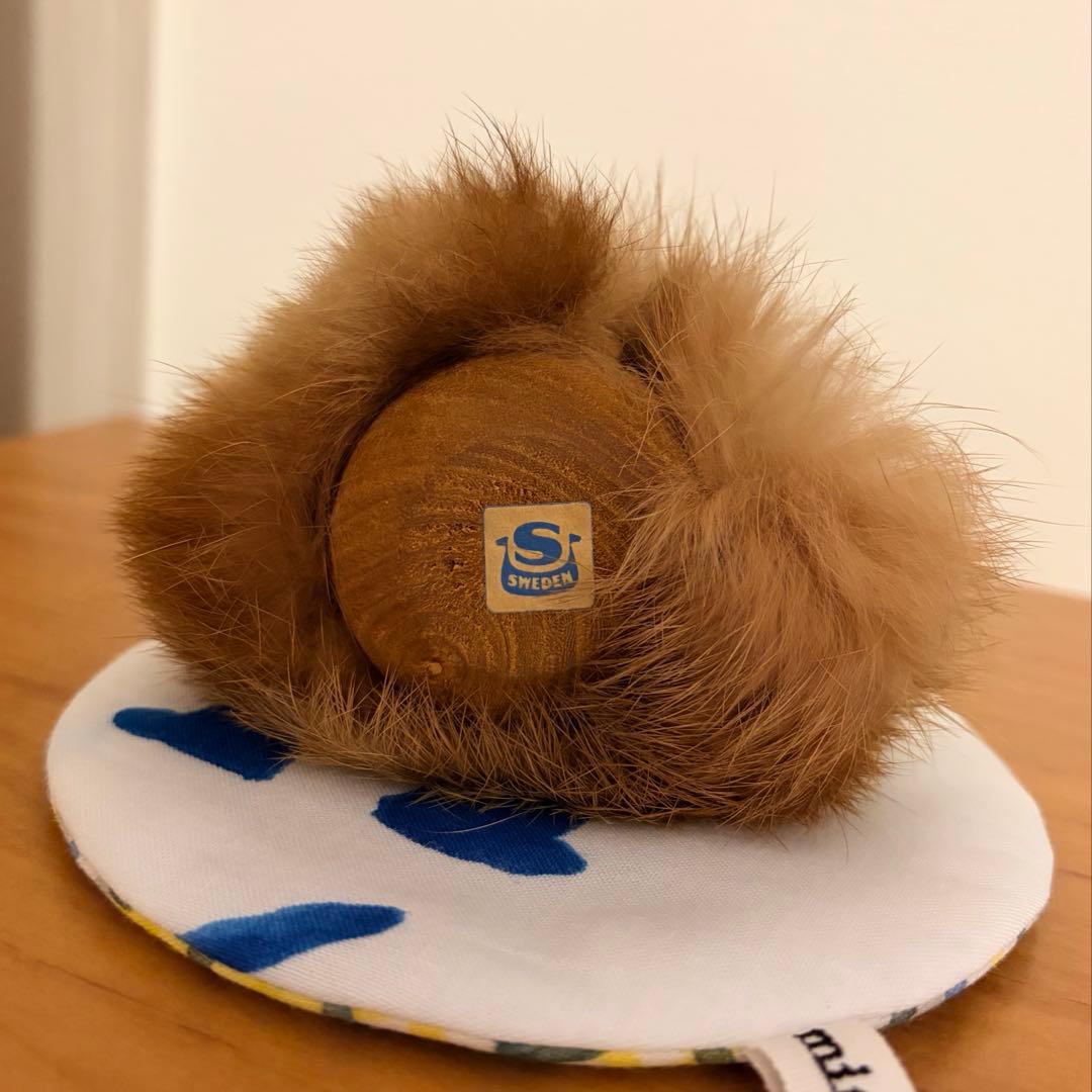 北欧ヴィンテージ チークのモフモフうさぎさん 【ミナペルホネンのおまけ付き】