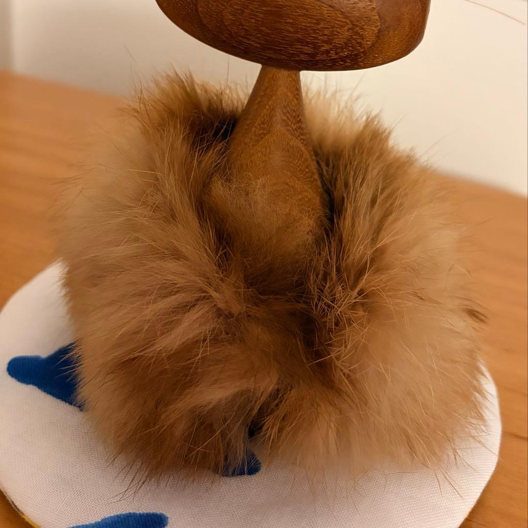 北欧ヴィンテージ チークのモフモフうさぎさん 【ミナペルホネンのおまけ付き】