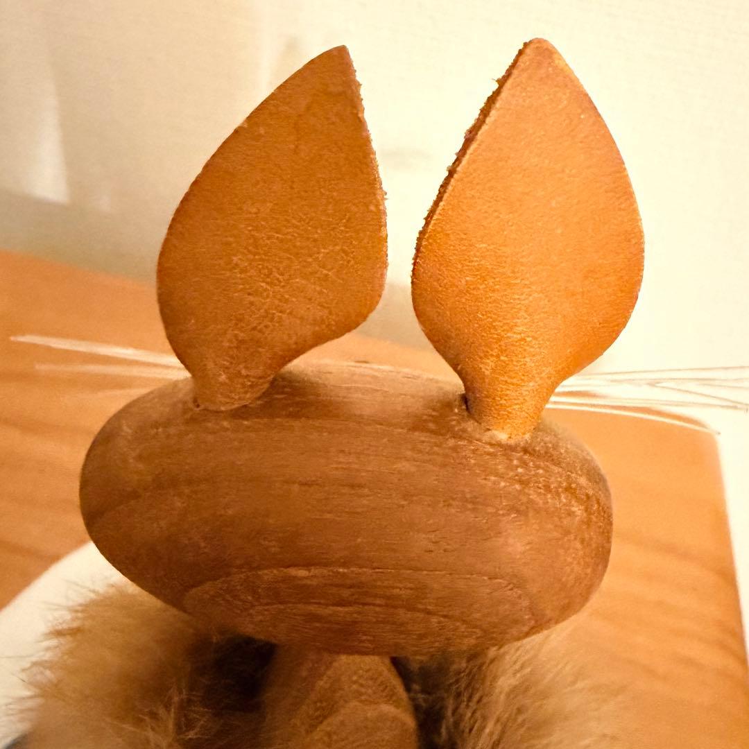 北欧ヴィンテージ チークのモフモフうさぎさん 【ミナペルホネンのおまけ付き】