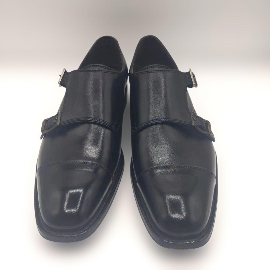 極美品 LANVIN COLLECTION 26cm ダブルモンク 黒ランバン