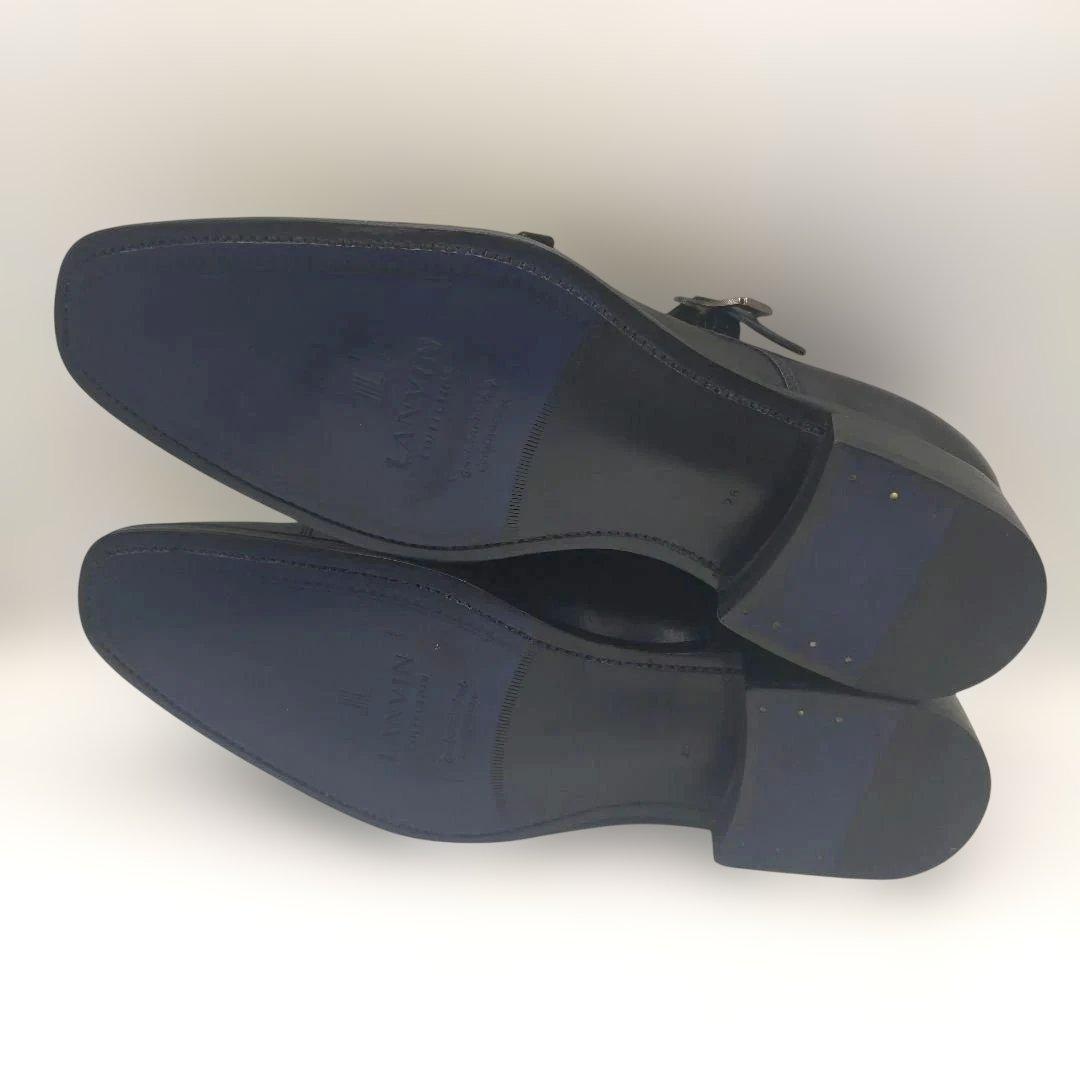 極美品 LANVIN COLLECTION 26cm ダブルモンク 黒ランバン