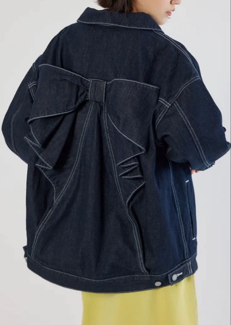 ロデオクラウン　リボンデニムジャケット　試着のみ　タグ付き　ワンウォッシュカラー