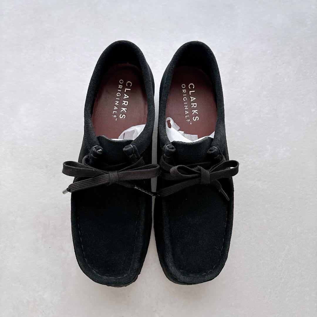 クラークス　ワラビー　ブラックスエード　23.5