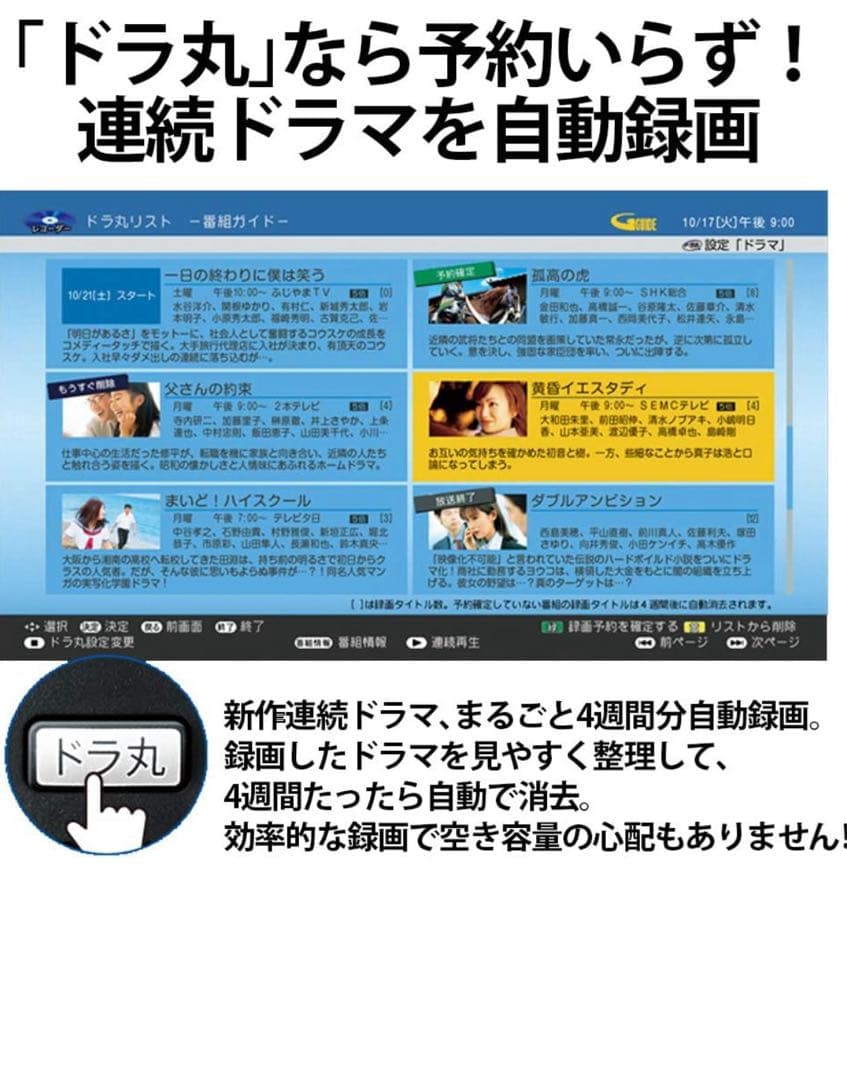 SHARP AQUOS 2B-C10BT1 【1TB 3番組同時録画】