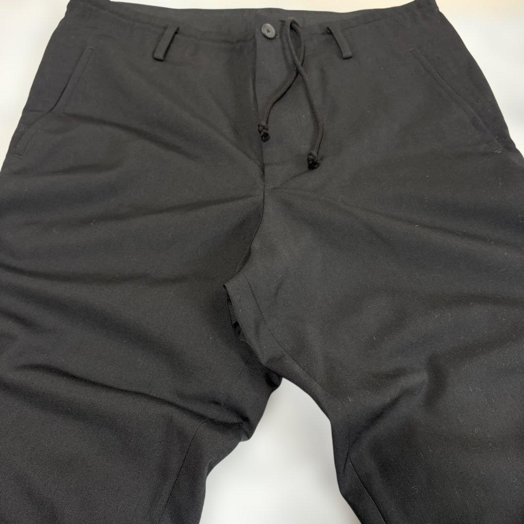YohjiYamamotoブラックサルエルパンツ ドローストリング付き