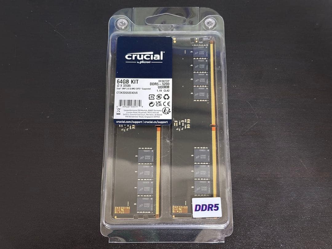 【新品未開封】crucial DDR5 64GB (32GBx2)