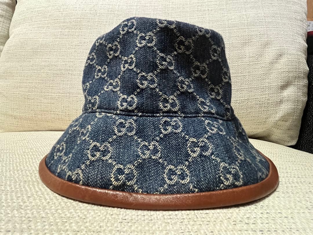 よる グッチ　GGパターン デニム バケットハット