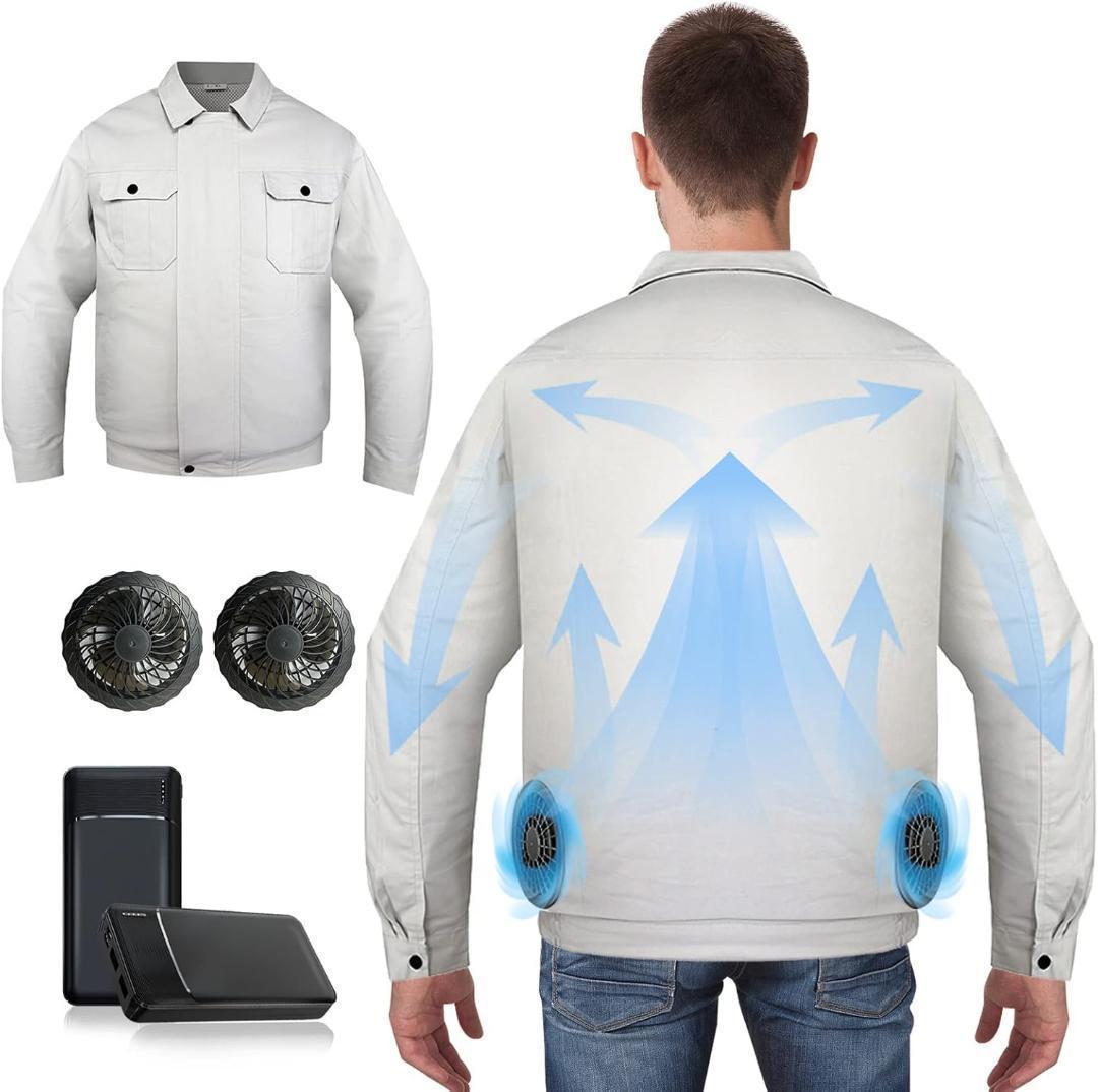 [大容量 ］空調作業服 ファン付き 30000mAh　サイズL