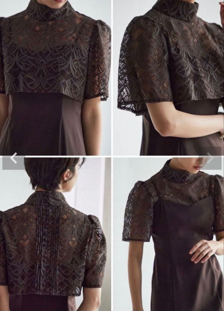 Dorry Doll 3wayレースボレロ&マーメイドキャミドレス ブラウン L