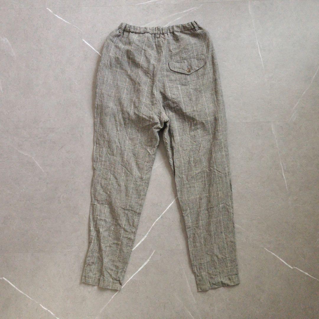 ゴーシュ リネンパンツ サイズ2 グレンチェック