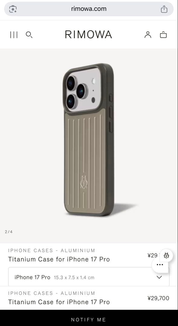【美品】RIMOWA iPhone 17Promax