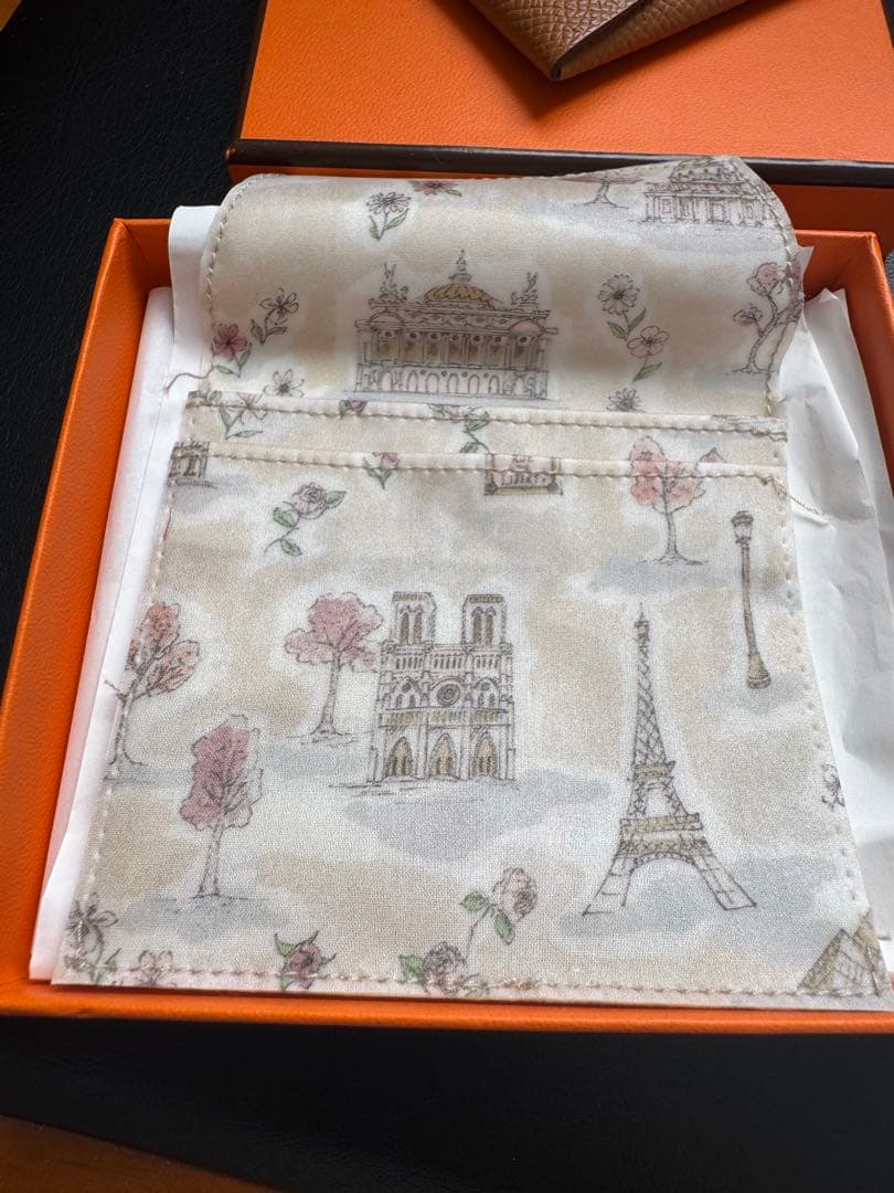 HERMES バスティア ケース　ヴォーエプソン ゴールド ブラウン