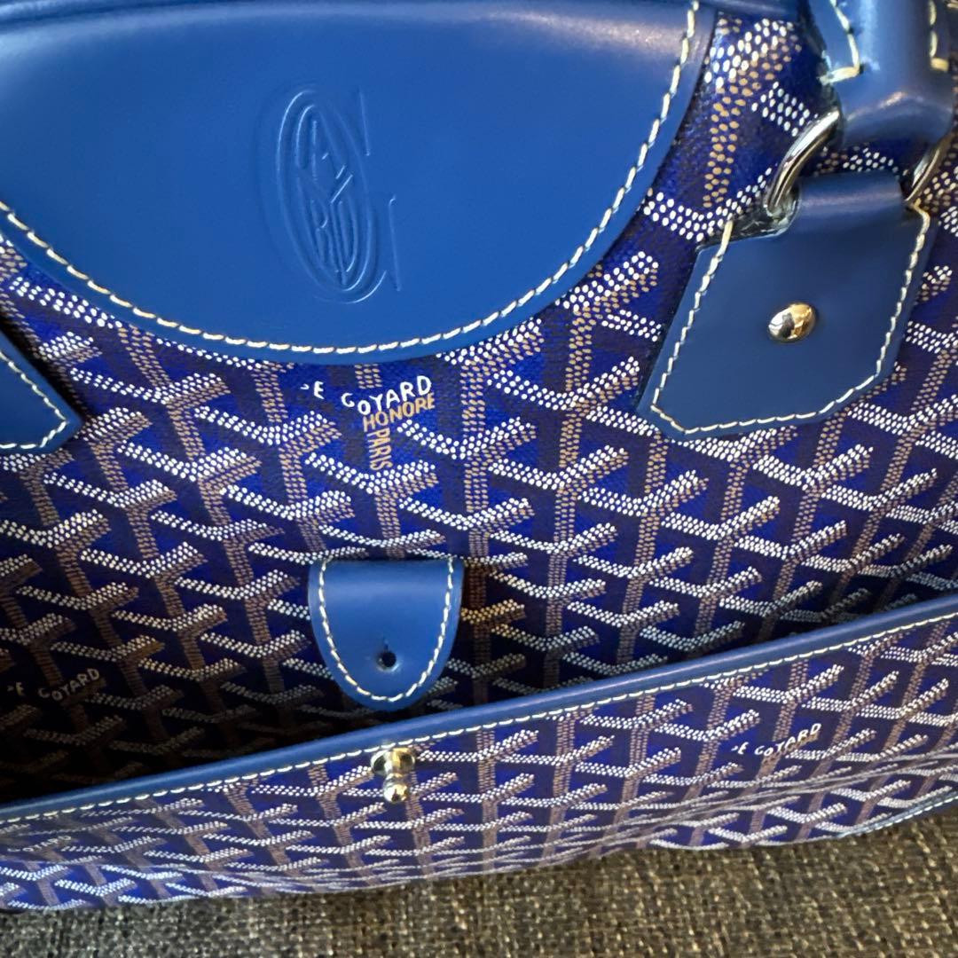Goyard 幾何学模様 ボストンバッグ　青