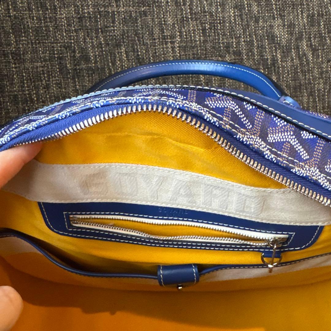 Goyard 幾何学模様 ボストンバッグ　青