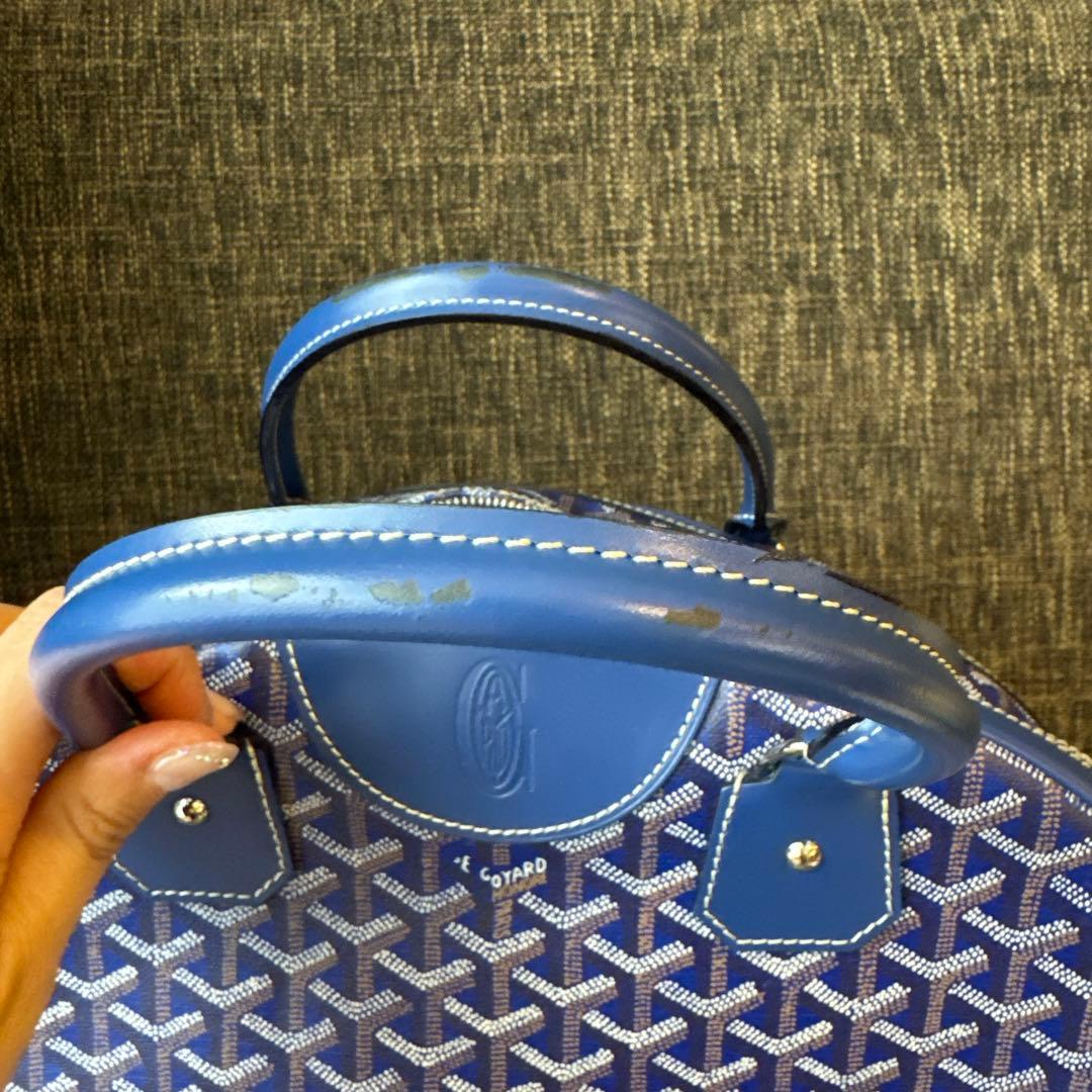 Goyard 幾何学模様 ボストンバッグ　青