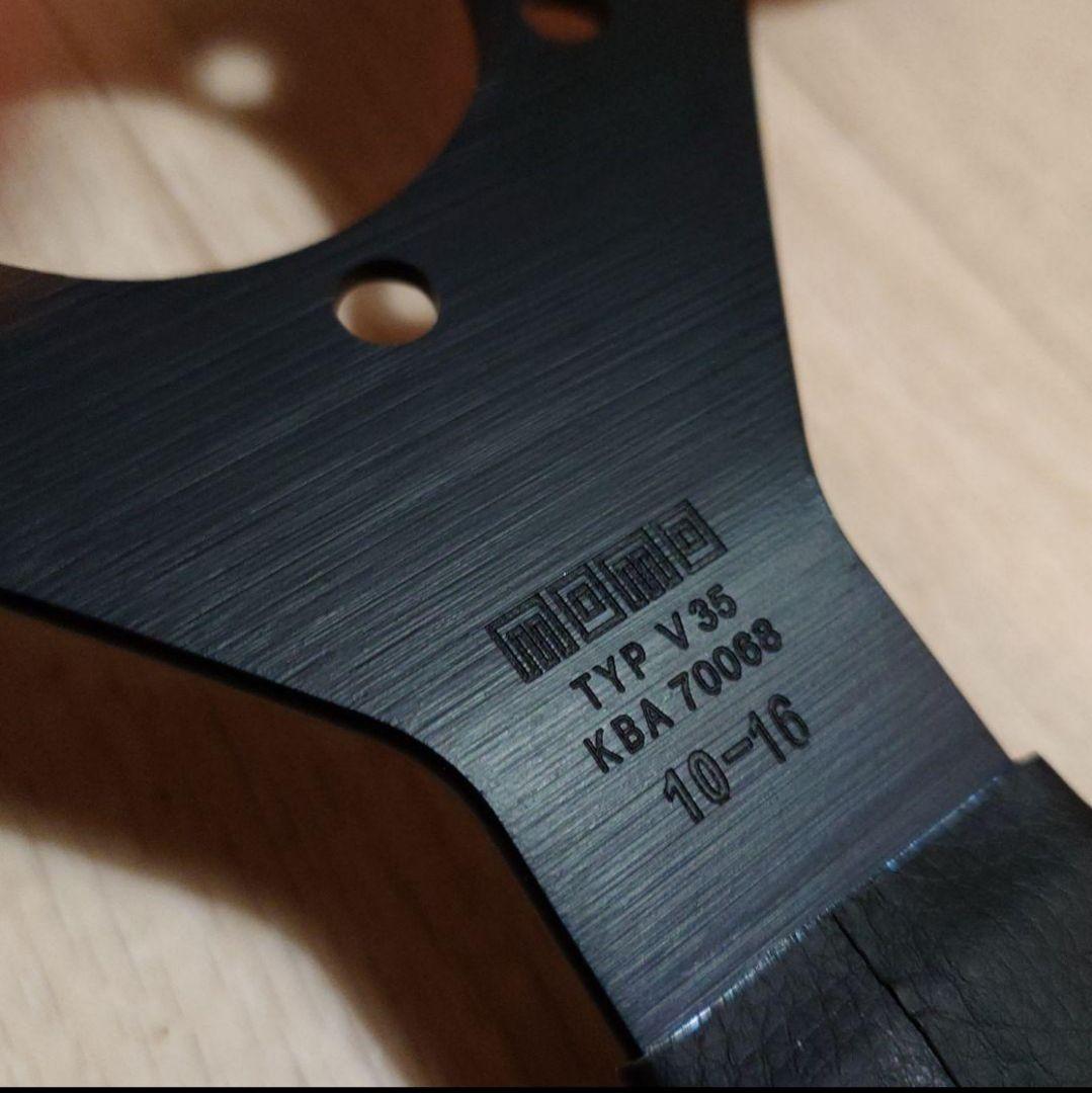 MOMO ステアリング 350mm 黒/赤 3スポーク