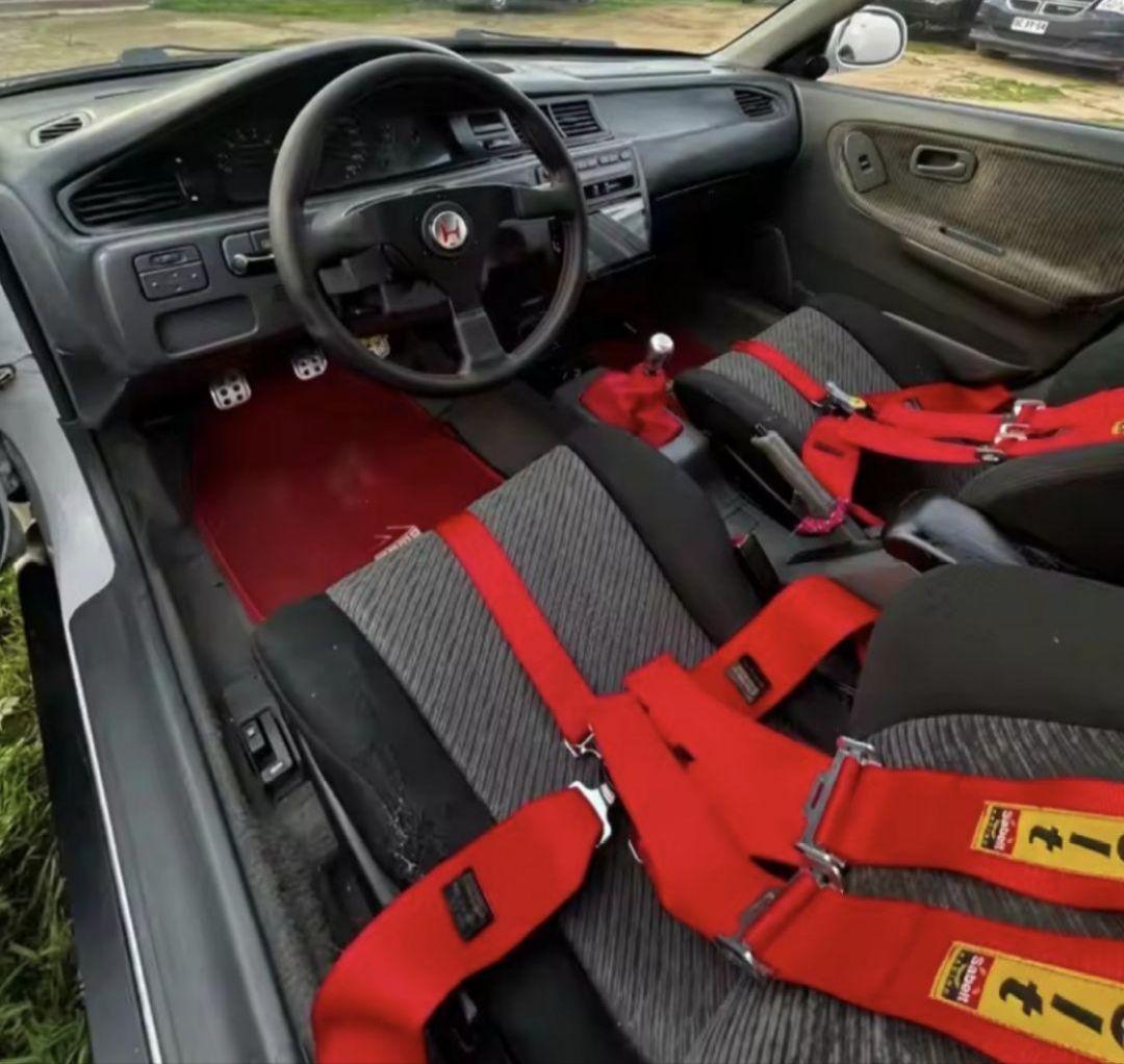 MOMO ステアリング 350mm 黒/赤 3スポーク