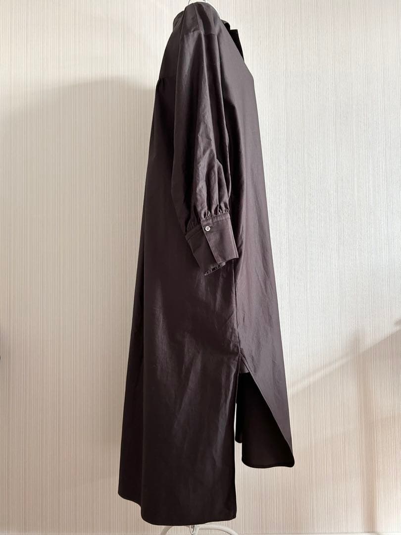 ebure エブール スキッパー コットン シャツワンピース ロング 長袖 38