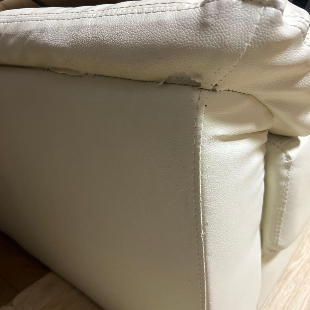アイボリー色 合成皮革 1人掛けソファ　　　　期間限定出品お値下げ