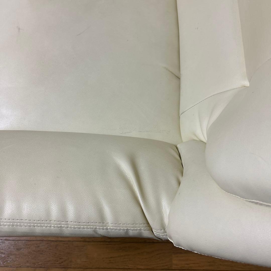 アイボリー色 合成皮革 1人掛けソファ　　　　期間限定出品お値下げ