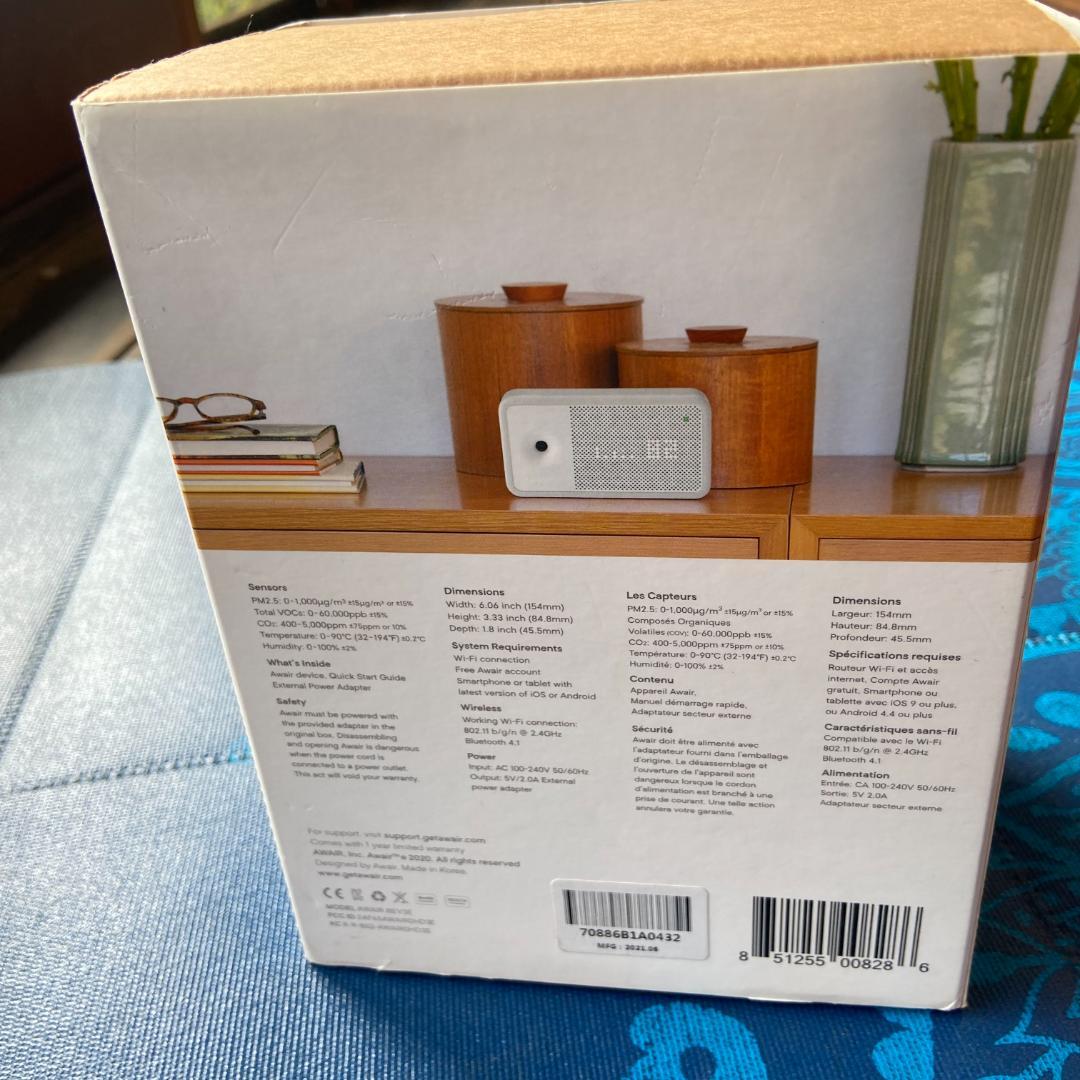 空気清浄機・イオン発生器 Awair Element Indoor Air Quality Monitor