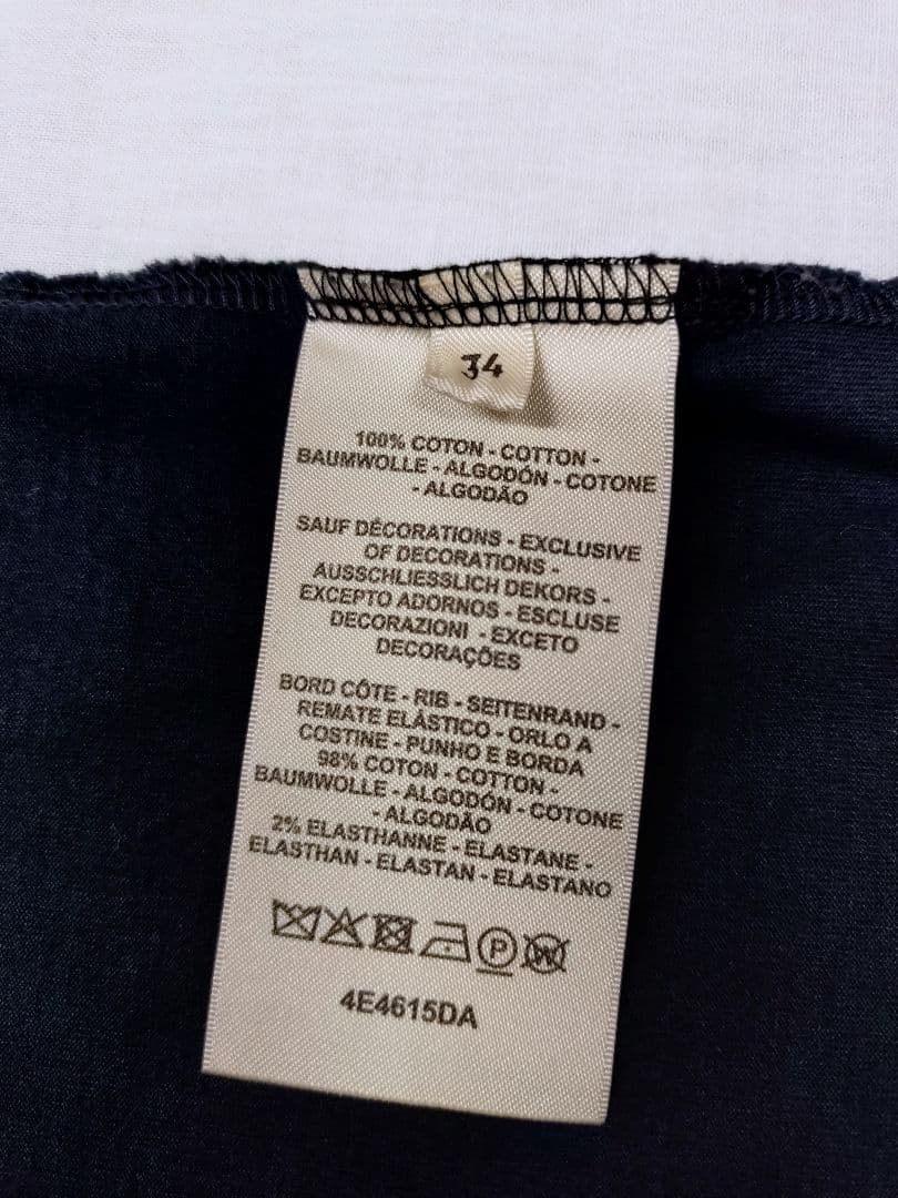 HERMES　エルメス　胸ポケット刺繍　黒Tシャツ　サイズ34