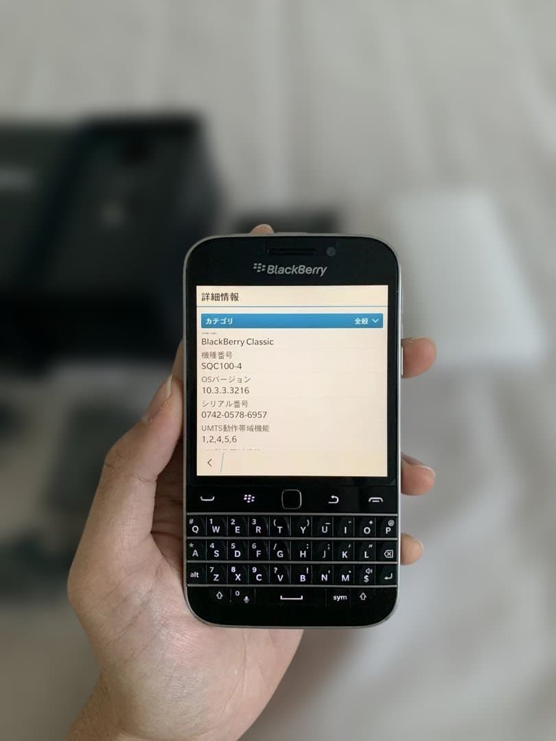 超美品ブラックベリーQ20ブラックフルセット