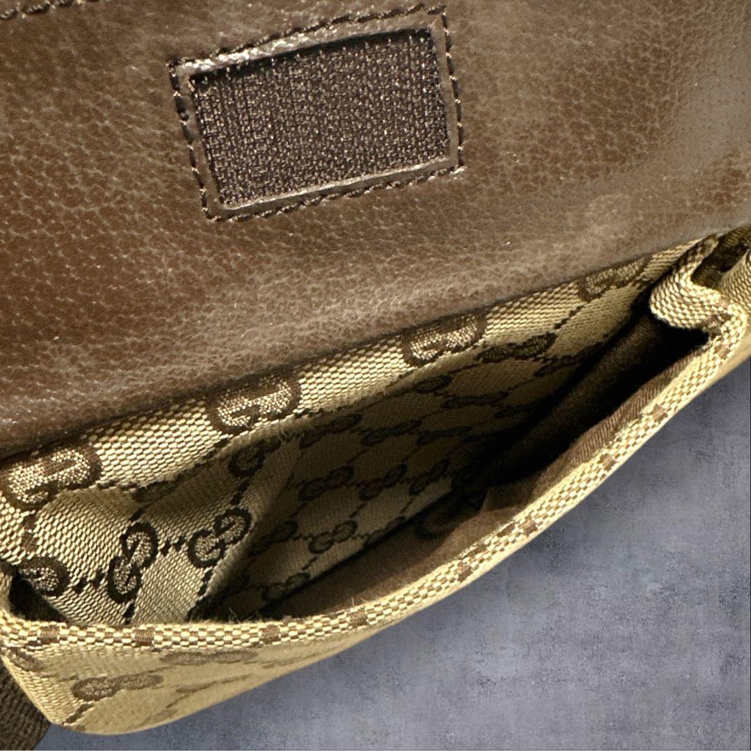 D053/GUCCI グッチ GG キャンバス ボディバッグ ウエストバッグ