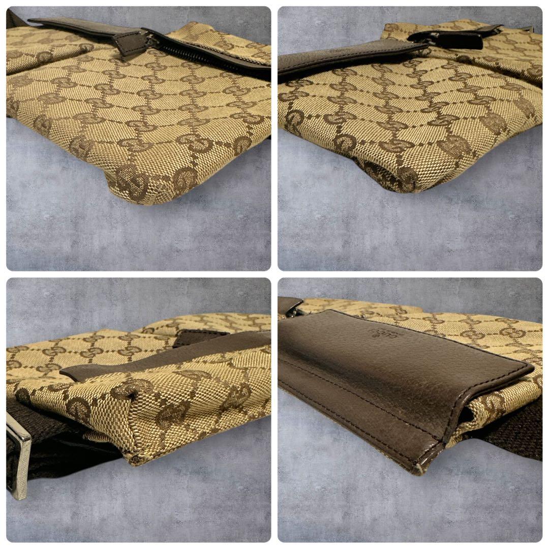 D053/GUCCI グッチ GG キャンバス ボディバッグ ウエストバッグ