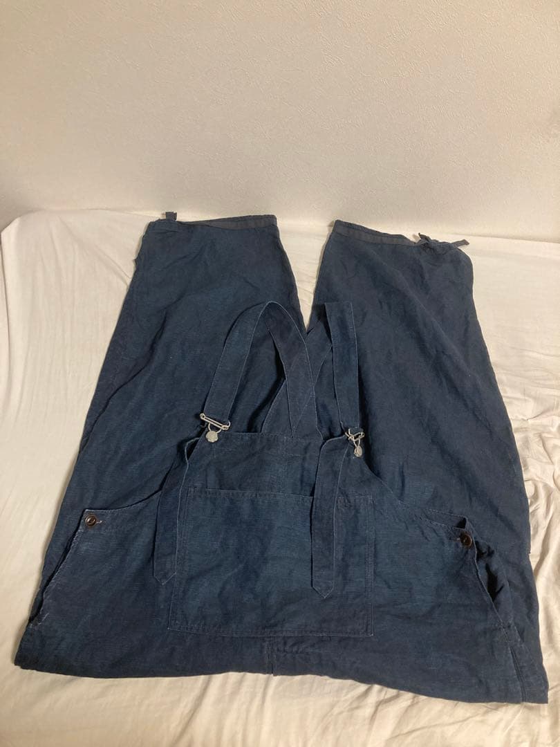 45R リネンの908オーバーオール インディゴ　フォーティーファイブアール