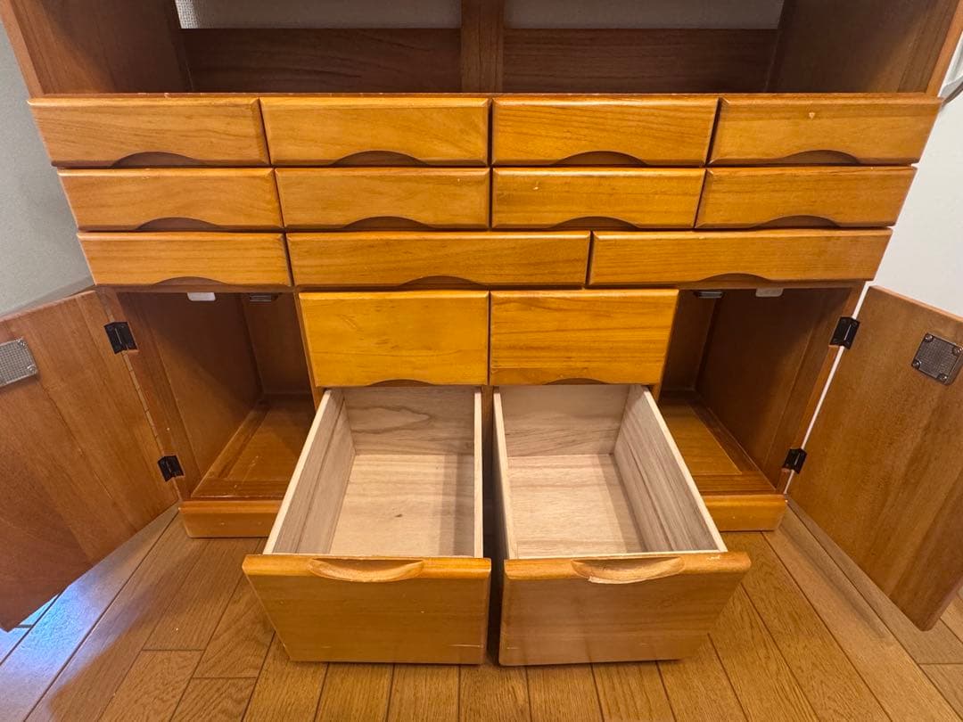 【引き取りのみ】木製チェスト ナチュラルウッド 引き出し付き