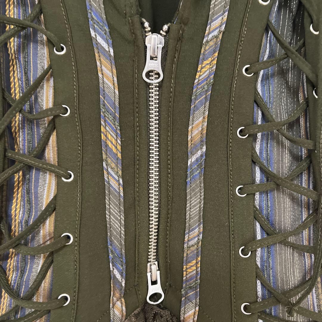 Ozz Oneste チャイナ編み上げ2wayジャケット　カーディガン